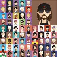 Collection d&#39;avatars de divers personnages masculins et féminins vecteur