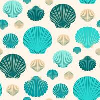 mer coquilles sans couture modèle sur lumière Contexte vecteur