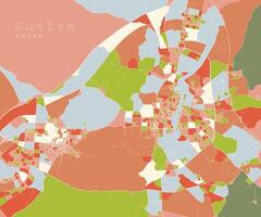 guilin, Chine ville centre, précis carte,urbain détail des rues routes Couleur carte vecteur