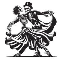 squelette couple dansant vecteur