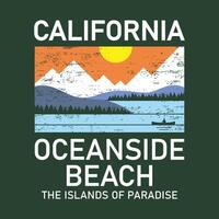 Californie Oceanside plage conception typographie pour décontractée T-shirt style vecteur