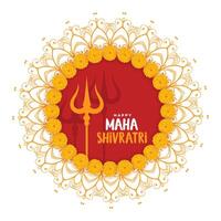 maha shivratri Festival salutation avec trishul symbole vecteur