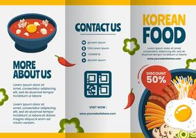 coréen nourriture brochure dessin animé main tiré modèles Contexte illustration vecteur