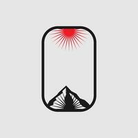 Montagne aventure badge logo graphique illustration sur Contexte vecteur