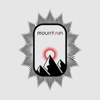 Montagne aventure badge logo graphique illustration sur Contexte vecteur