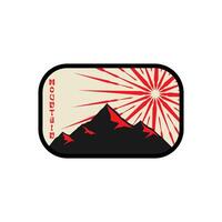 Montagne aventure badge logo graphique illustration sur Contexte vecteur