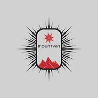 Montagne aventure badge logo graphique illustration sur Contexte vecteur