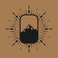 Montagne aventure badge logo graphique illustration sur Contexte vecteur