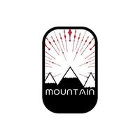 Montagne aventure badge logo graphique illustration sur Contexte vecteur