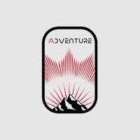 Montagne aventure badge logo graphique illustration sur Contexte vecteur