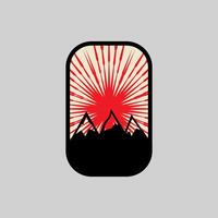 Montagne aventure badge logo graphique illustration sur Contexte vecteur