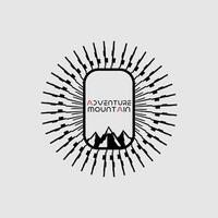 Montagne aventure badge logo graphique illustration sur Contexte vecteur