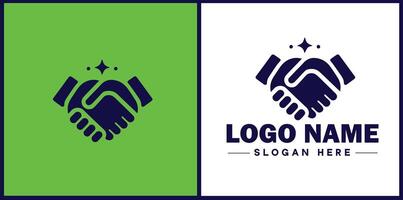 poignée de main logo icône pour affaires marque app icône traiter gens relation amicale Partenariat la coopération affaires travail en équipe confiance logo modèle vecteur
