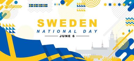 Suède nationale journée Contexte vecteur