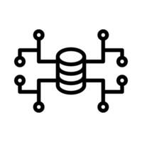 base de données icône ou logo illustration contour noir style vecteur