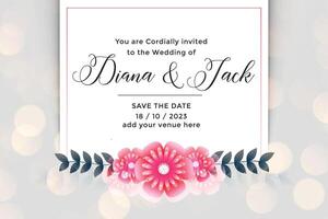 magnifique fleur mariage invitation carte conception vecteur