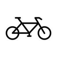 bicyclette icône ou logo illustration contour noir style vecteur