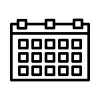 calendrier icône ou logo illustration contour noir style vecteur