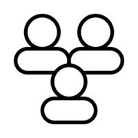 gens icône ou logo illustration contour noir style vecteur