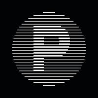 p alphabet lettre logo rond cercle ligne abstrait optique illusion Bande demi-teinte symbole icône vecteur