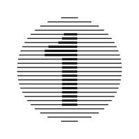 un nombre rond ligne abstrait optique illusion Bande demi-teinte symbole icône vecteur