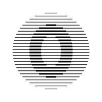 zéro nombre rond ligne abstrait optique illusion Bande demi-teinte symbole icône vecteur
