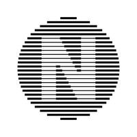 n alphabet lettre logo rond cercle ligne abstrait optique illusion Bande demi-teinte symbole icône vecteur