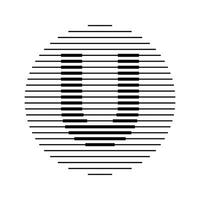 u alphabet lettre logo rond cercle ligne abstrait optique illusion Bande demi-teinte symbole icône vecteur