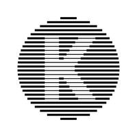 k alphabet lettre logo rond cercle ligne abstrait optique illusion Bande demi-teinte symbole icône vecteur