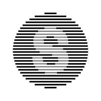 s alphabet lettre logo rond cercle ligne abstrait optique illusion Bande demi-teinte symbole icône vecteur