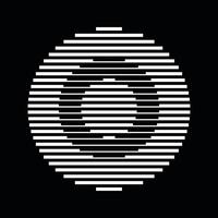 o alphabet lettre logo rond cercle ligne abstrait optique illusion Bande demi-teinte symbole icône vecteur