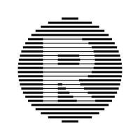 r alphabet lettre logo rond cercle ligne abstrait optique illusion Bande demi-teinte symbole icône vecteur