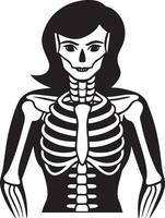 Humain squelette rayon rendre illustraton noir et blanc vecteur