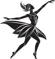 ballet Danseur silhouette illustration noir et blanc vecteur