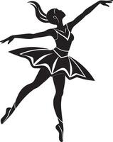 ballet Danseur silhouette illustration noir et blanc vecteur