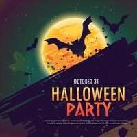 Halloween fête invitation Contexte avec en volant chauves-souris vecteur