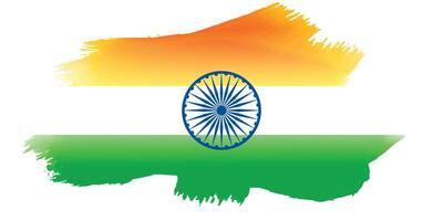Indien drapeau fabriqué avec aquarelle vecteur