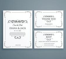 nettoyer mariage invitation, Je vous remercie carte, enregistrer le Date modèle conception vecteur