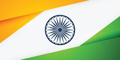 Indien drapeau dans géométrique style bannière vecteur