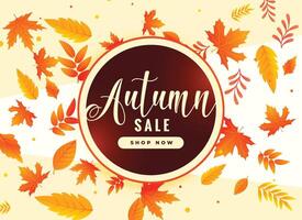 l'automne feuilles Contexte avec vente et promotionnel détails vecteur