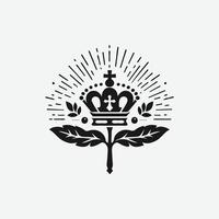 Roi couronne logo illustration, noir et blanc logo. vecteur