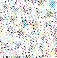une grand cercle de cmyk coloré points sur une blanc arrière-plan, une coloré Contexte avec multicolore des points, cmyk points effet, , une modèle de coloré points sur une blanc Contexte vecteur