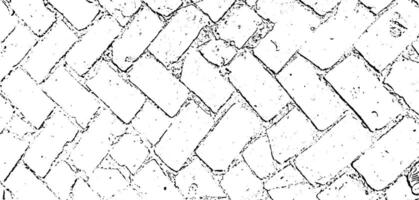 une ensemble de quatre différent textures de brique mur, une noir et blanc dessin de une brique mur, une noir et blanc dessin de une à motifs mur, grunge texture vecteur