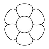 fleur y2k élément ligne icône. vecteur