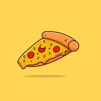 illustration de dessin animé délicieux pizza propre fond isolé vecteur