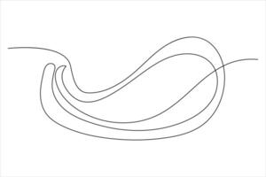 continu un ligne dessin de océan mer vague contour ligne art illustration vecteur