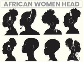 africain américain femmes dans une tête pour juneteenth liberté journée vecteur