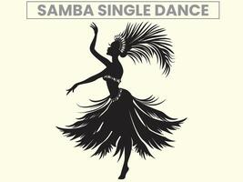 traditionnel samba Célibataire Danse performance silhouette, agrafe art vecteur