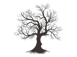 noir branche arbre silhouette. mort arbre illustration vecteur