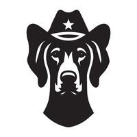 ancien cow-boy chapeau Rhodesian Ridgeback illustration dans noir et blanc vecteur